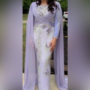 Elegant Lavender Embellished Gown